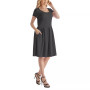 Women's Scoop Neck Knee Length with Pocket Dress