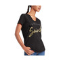 Women's Black New Orleans Saints Riley V-Neck T-shirt