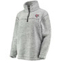 Women's Gray Minnesota Twins Sherpa Quarter-Zip Pullover Jacket