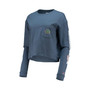 Women's Navy Florida Gators Clothesline Cotton Midi Crop Long Sleeve T-shirt
