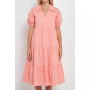 Women's Short Puff Sleeve Midi Dress