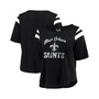 Women's Black New Orleans Saints Plus Size Curve Half-Sleeve T-shirt