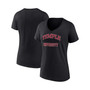 Women's Branded Black Temple Owls Evergreen Campus V-Neck T-shirt