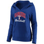 Plus Size Royal Texas Rangers Victory Script Crossover Neck Pullover Hoodie