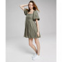 Women's Clip-Dot Puff-Sleeve Babydoll Dress