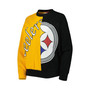 Women's Black, Gold Pittsburgh Steelers Big Face Pullover Sweatshirt