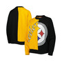 Women's Black, Gold Pittsburgh Steelers Big Face Pullover Sweatshirt