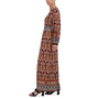Women's V-Neck Border-Print Maxi Dress