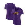 Women's Branded Purple LSU Tigers Basic Arch V-Neck T-shirt