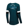 Women's Midnight Green Philadelphia Eagles Athletic Varsity Lace-Up Long Sleeve T-shirt