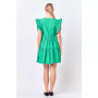 Women's Ruffled Dress with Smocking Detail