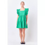 Women's Ruffled Dress with Smocking Detail