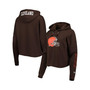 Women's Brown Cleveland Browns Foil Sleeve Pullover Hoodie