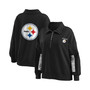 Women's Black Pittsburgh Steelers Half-Zip Sweatshirt