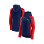 Women's Branded Navy, Red New England Patriots End Around Raglan Full-Zip Hoodie