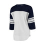 Women's White, Navy Houston Texans First Team Three-Quarter Sleeve Mesh T-shirt