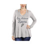 Women's Threads Gray San Antonio Spurs Double Dribble Separation Long Sleeve V-Neck T-shirt