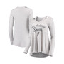 Women's Threads Gray San Antonio Spurs Double Dribble Separation Long Sleeve V-Neck T-shirt