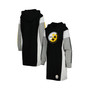 Women's Black Pittsburgh Steelers Bootleg Long Sleeve Hoodie T-shirt Dress