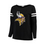 Women's by Alyssa Milano Black Minnesota Vikings Plus Size Free Agent Long Sleeve T-shirt