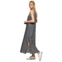 Women's Striped Double V-Neck Maxi Dress