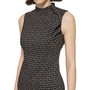 Women's Side-Tie Mock Neck Printed Dress