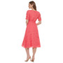 Women's Primrose Burnout Ruched-Sleeve Midi Dress