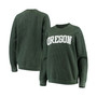 Women's Green Oregon Ducks Comfy Cord Vintage-Like Wash Basic Arch Pullover Sweatshirt