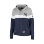 Women's Navy New York Yankees Plus Size Color-Block Full-Zip Hoodie