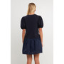 Women's Knit Woven Mixed Dress