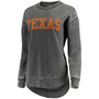 Women's Black Texas Longhorns Vintage-Like Wash Pullover Sweatshirt