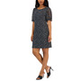 Petite Short-Sleeve Round-Neck Sheath Dress