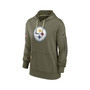 Women's Olive Pittsburgh Steelers 2022 Salute To Service Performance Pullover Hoodie