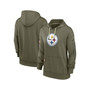 Women's Olive Pittsburgh Steelers 2022 Salute To Service Performance Pullover Hoodie