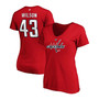Women's Tom Wilson Red Washington Capitals Authentic Stack Name and Number V-Neck T-shirt
