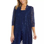 3-Pc. Sequined Lace Pantsuit & Jacket