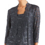 3-Pc. Sequined Lace Pantsuit & Jacket