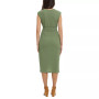 Women's Twist-Neck Belted Midi Dress