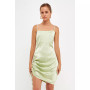 Women's Side Ruched Satin Dress
