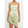 Women's Side Ruched Satin Dress