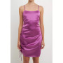 Women's Side Ruched Satin Dress