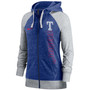 Women's Royal Texas Rangers In Pocket Gym Vintage-Like Full-Zip Hoodie