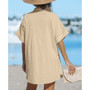 Women's Ravenna Short Sleeve Shirt Collar Solid Cover Up Dress