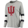 Women's Heather Gray Indiana Hoosiers Swell Stripe Long Sleeve T-shirt