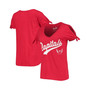 Women's Heathered Red Washington Capitals First String V-Neck T-shirt
