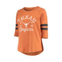 Women's Texas Orange and Black Texas Longhorns Plus Size Jade Vintage-Like Washed Raglan 3/4-Sleeve T-shirt