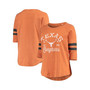 Women's Texas Orange and Black Texas Longhorns Plus Size Jade Vintage-Like Washed Raglan 3/4-Sleeve T-shirt