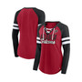 Women's Branded Red, Black Atlanta Falcons True to Form Raglan Lace-Up V-Neck Long Sleeve T-shirt