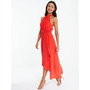 Women's Crepe Halter Neck Hi Low Dress