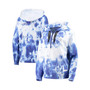 Women's Blue and White Toronto Maple Leafs Dakota Tie-Dye Oversized Half-Zip Hoodie